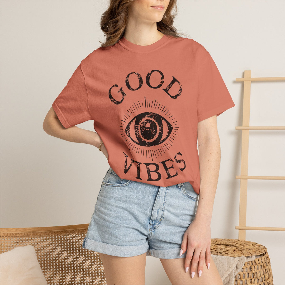 Good Vibes Eye T-Shirt: Vintage Mystic Graphic Tee