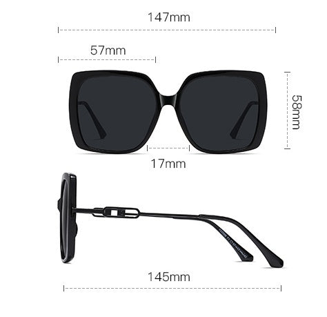 Large Metal Frame Polarized Sunglasses – Oversized Driving Shades