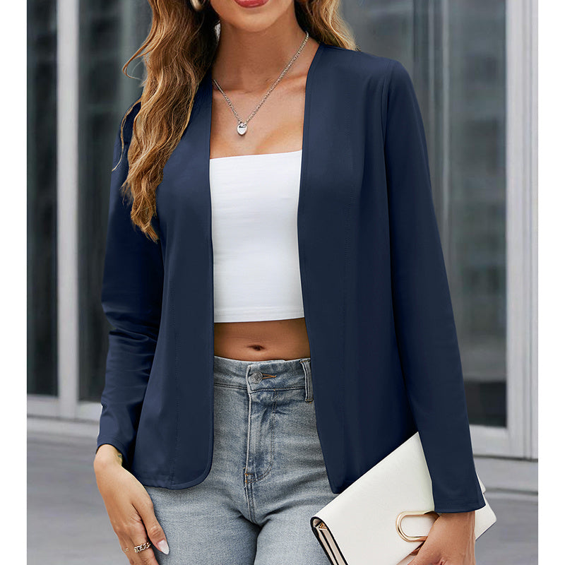 Women’s Plus‑Size Open‑Front Casual Blazer
