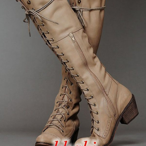 Women’s Over-the-Knee Boots – Round Toe Stylish Tall Winter Boots