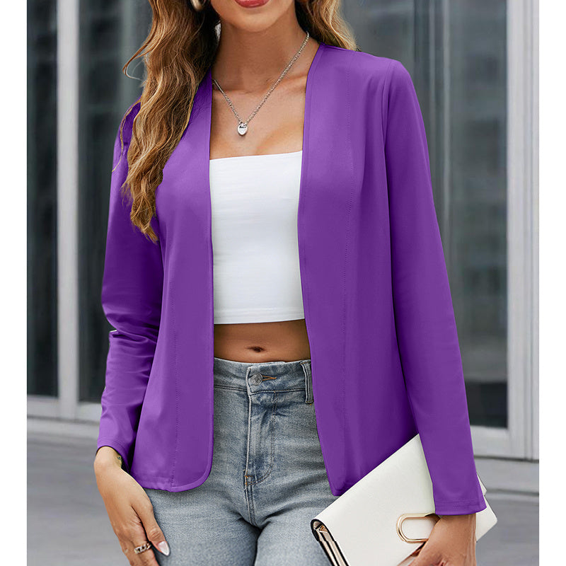Women’s Plus‑Size Open‑Front Casual Blazer