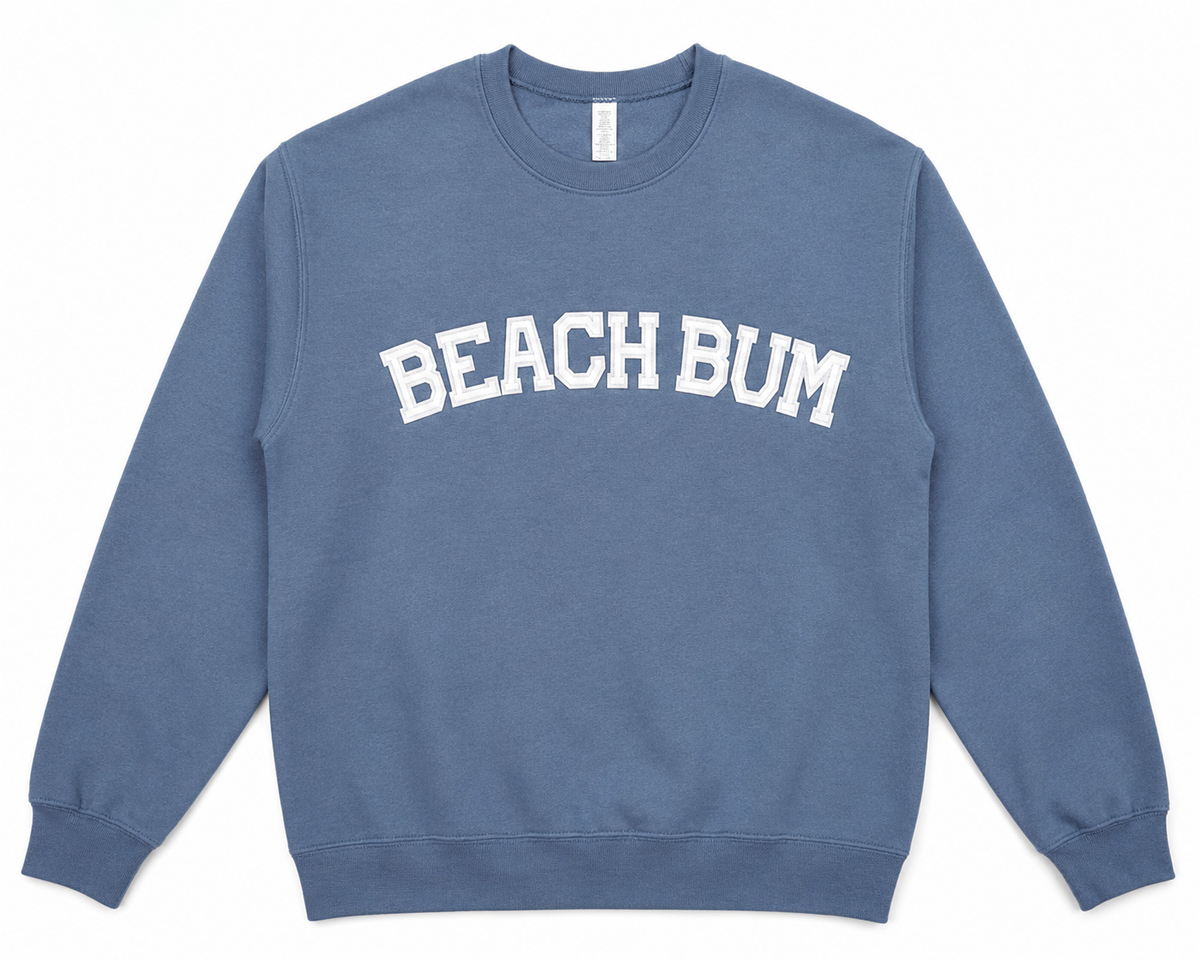 Beach Bum Varsity Patch Crewneck Sweatshirt