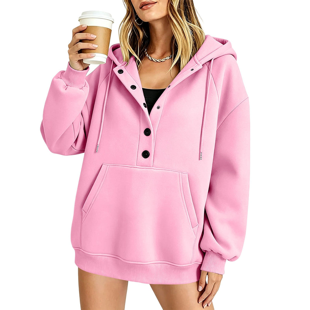 Women's Loose-Fit Pullover Hoodie with Pockets
