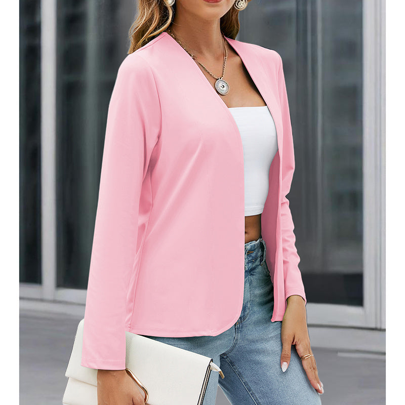 Women’s Plus‑Size Open‑Front Casual Blazer