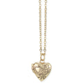 A Little Love Tiny Floral Etched Gold Heart Locket Necklace